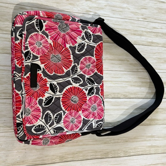 Vera Bradley Cheery Blossoms Large Quilted Laptop Messenger Bag & Wallet NWT - Picture 12 of 16